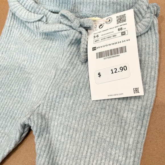 NWT Zara Baby Soft Ribbed Leggings 3-6 months - Picture 7 of 7